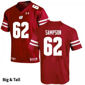 Men's Wisconsin Badgers NCAA #62 Cormac Sampson Red Authentic Under Armour Big & Tall Stitched College Football Jersey TL31S48YM